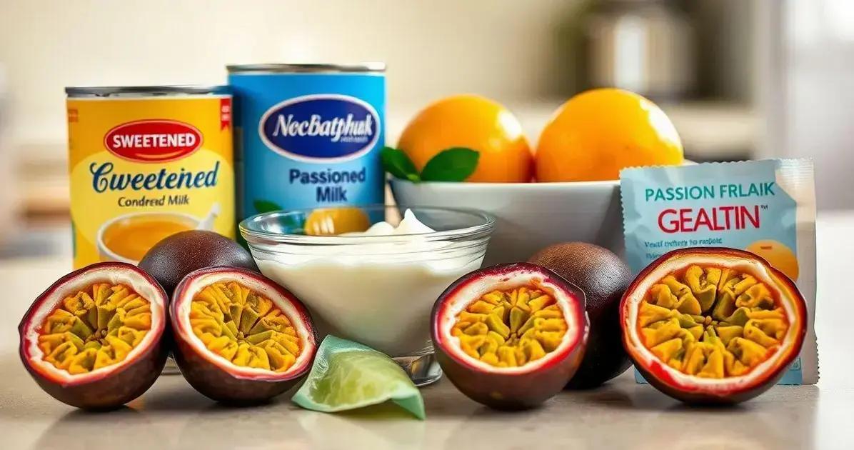 Ingredientes da Mousse de Maracujá Cremoso