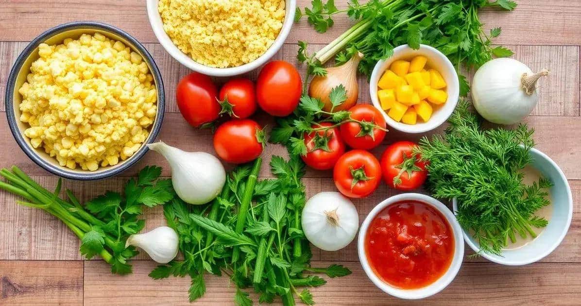 Ingredientes da Polenta com Molho