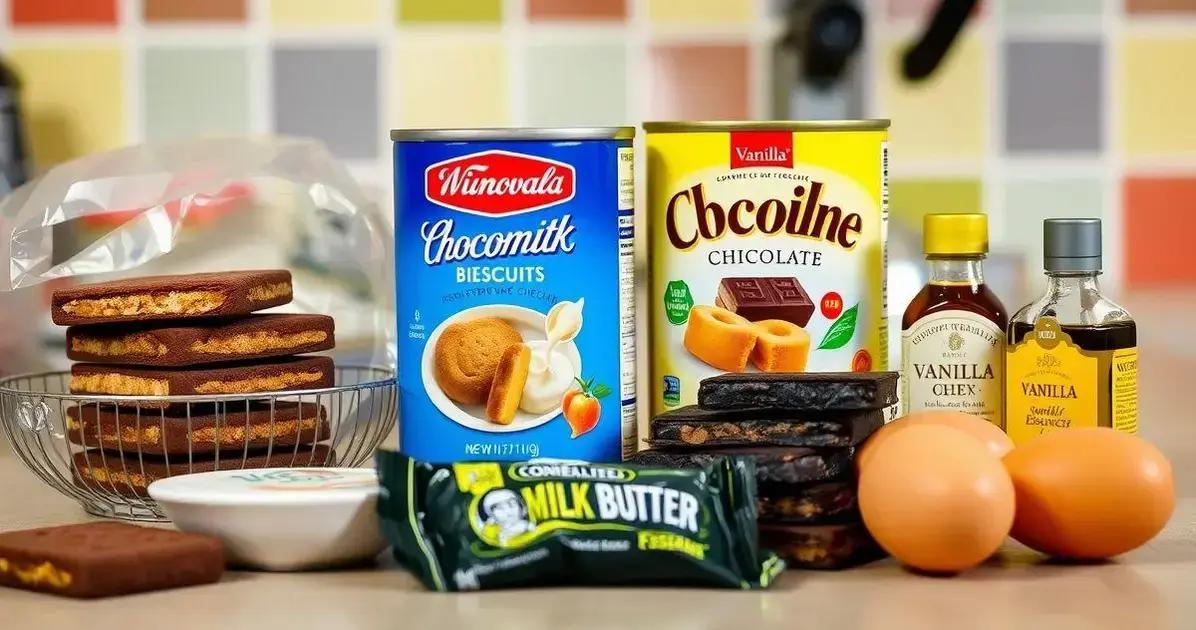 Ingredientes da Torta de Chocolate com Biscoito