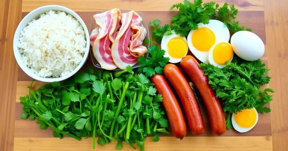 Ingredientes do Arroz Tropeiro