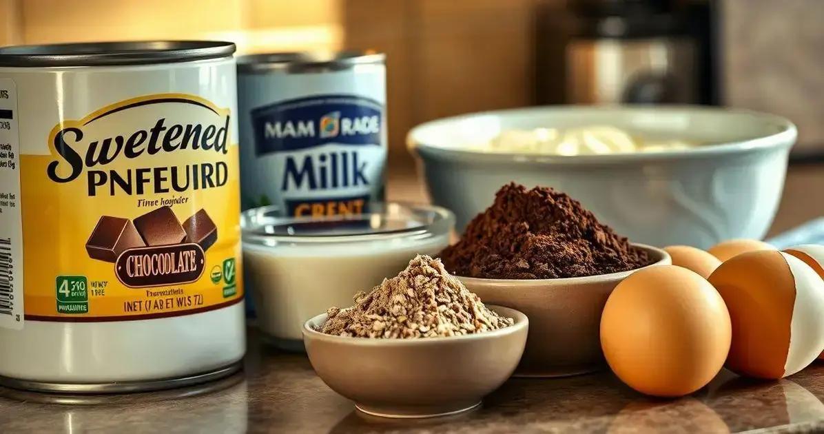 Ingredientes do Brigadeirão no Micro-ondas