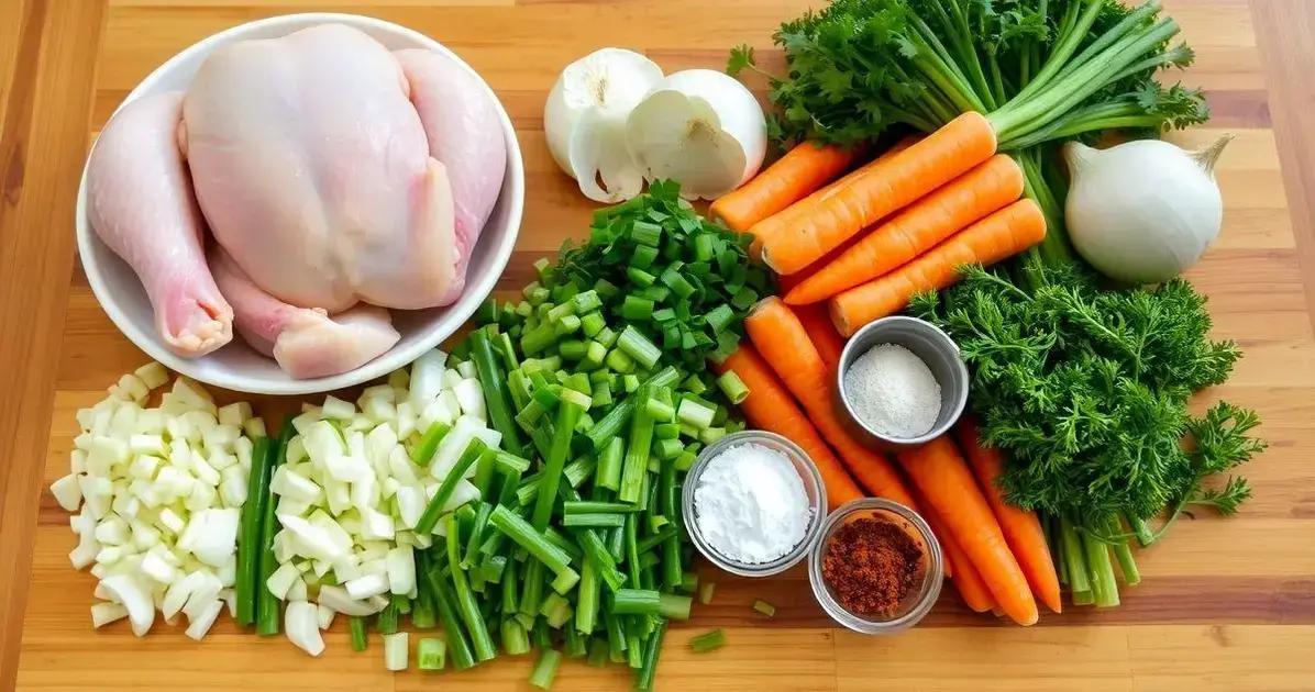 Ingredientes do Caldo de Frango