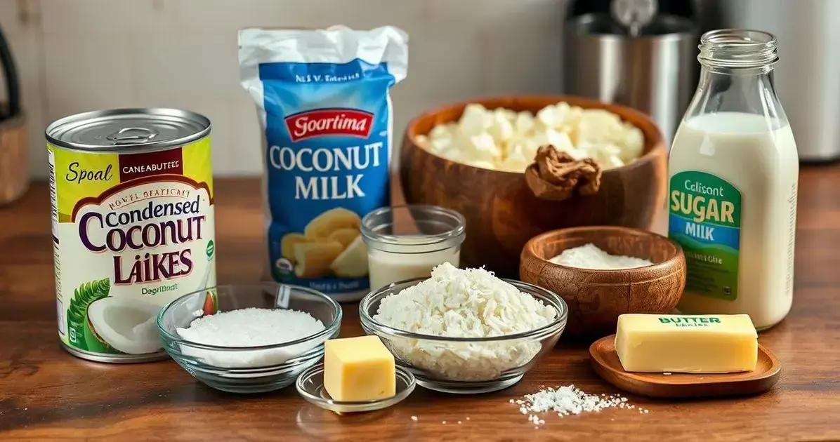 Ingredientes do Doce de Leite com Coco