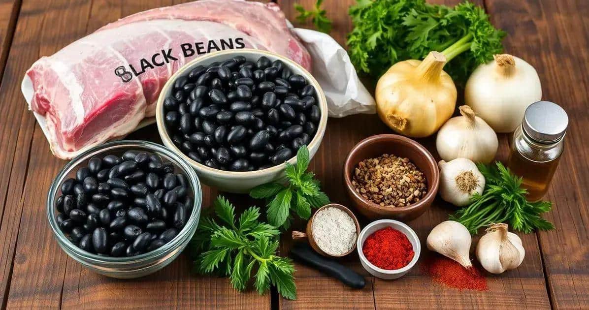 Ingredientes do Feijão Preto com Costelinha
