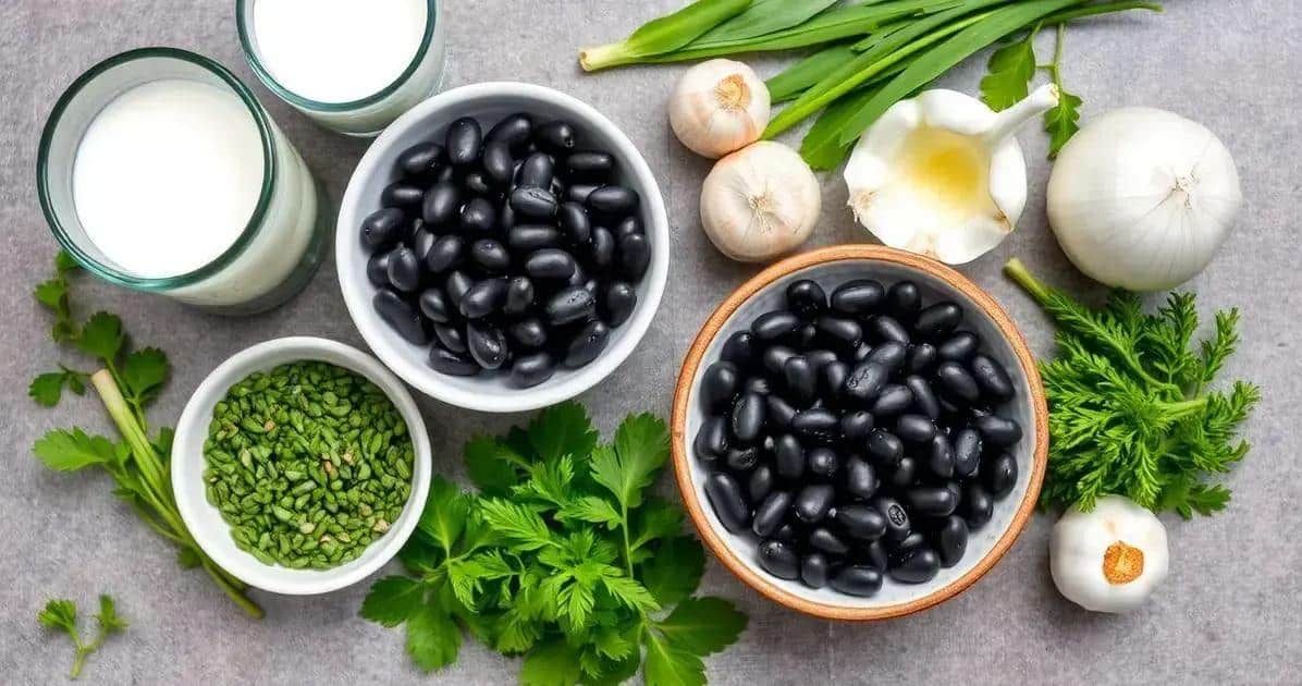 Ingredientes do Feijão Preto com Leite de Coco