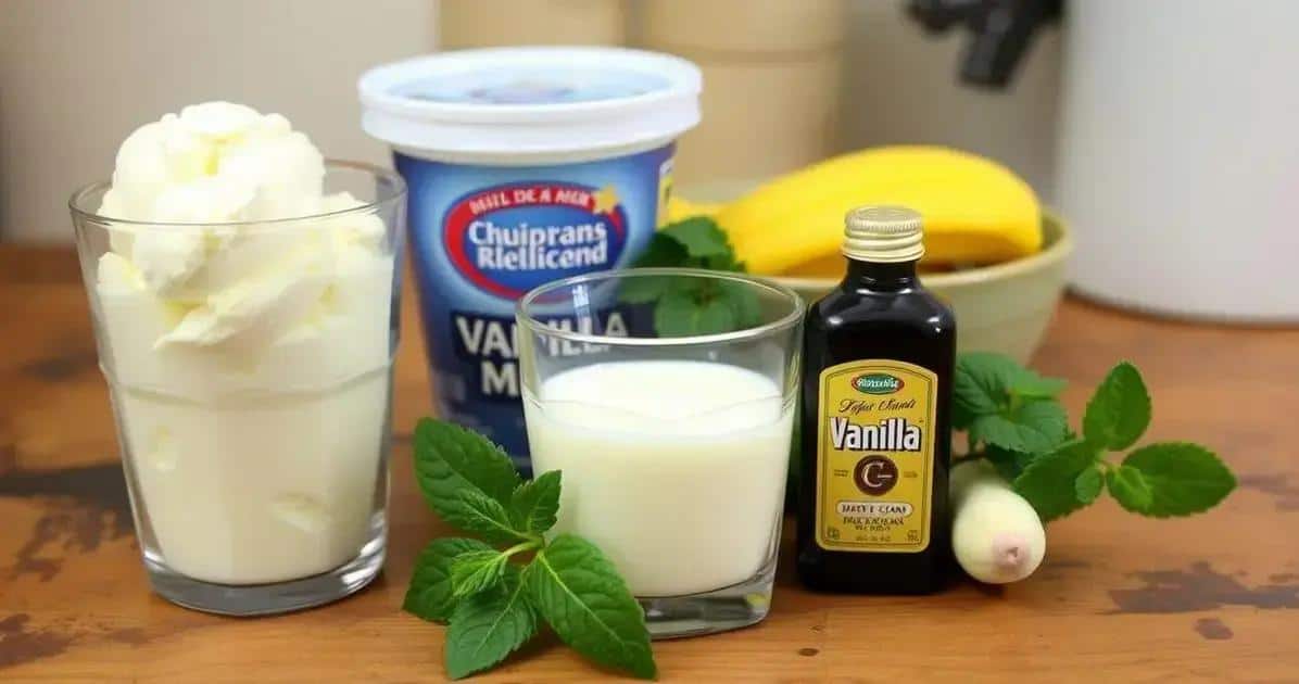 Ingredientes do Milkshake de Baunilha Simples