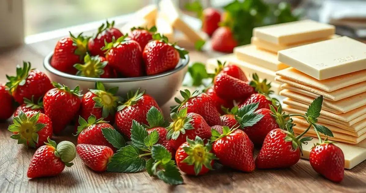 Ingredientes do Pavê de Chocolate Branco com Morango