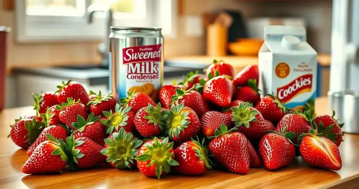 Ingredientes do Pavê de Morango com Leite Condensado