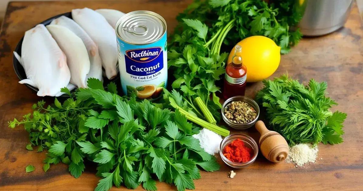 Ingredientes do Peixe ao Molho de Coco