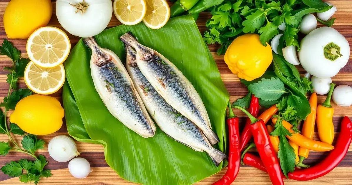 Ingredientes do Peixe na Folha de Bananeira
