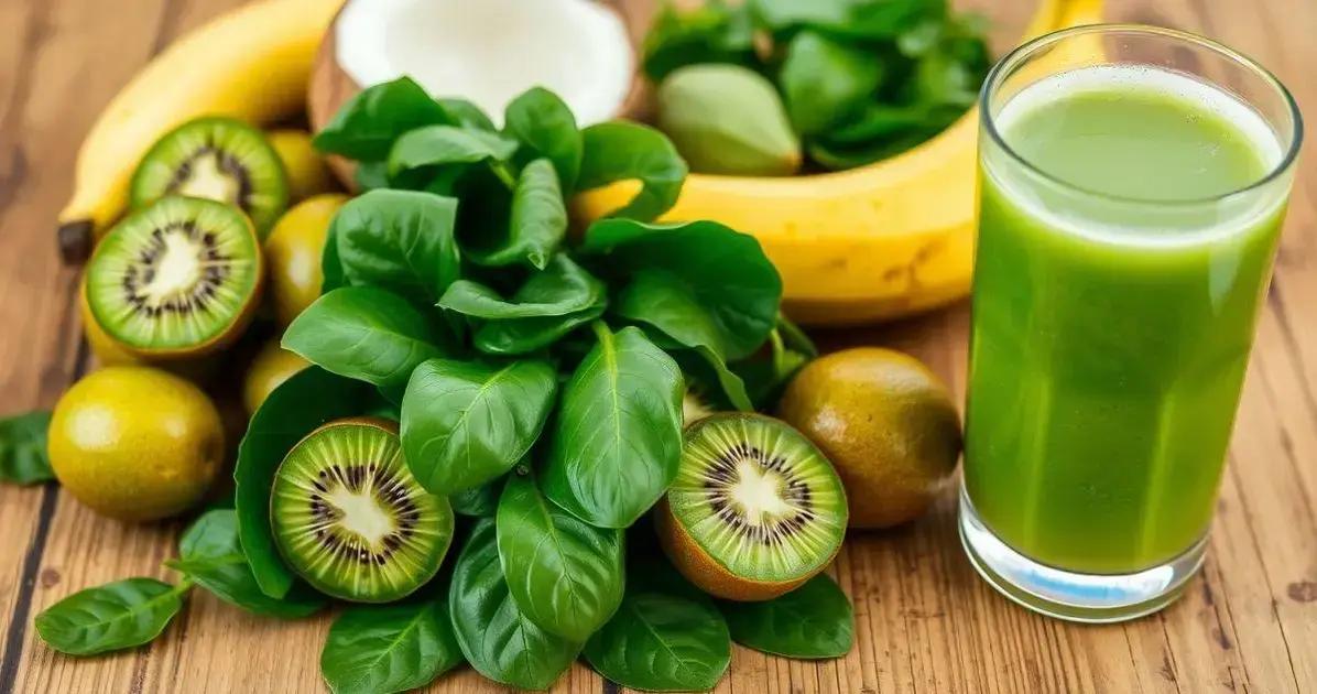 Ingredientes do Smoothie de Kiwi e Espinafre