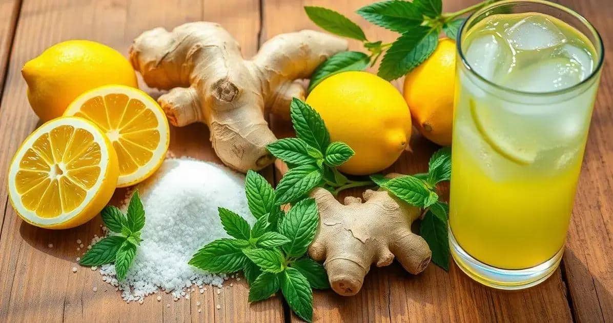 Ingredientes para a Limonada com Gengibre