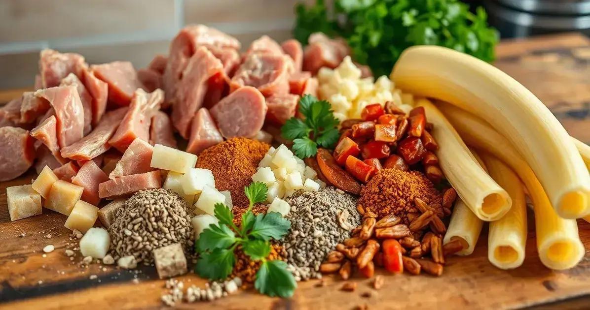 Ingredientes para a Linguiça Campeira