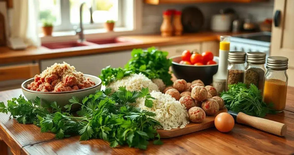 Ingredientes para a Receita de Albondigas