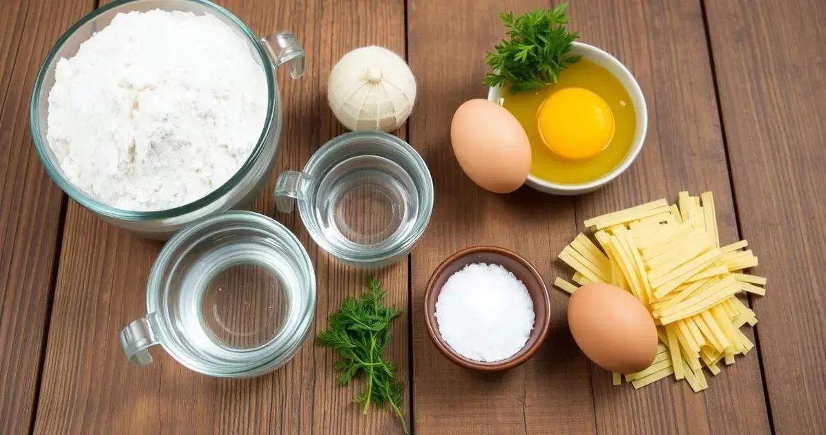 Ingredientes para a receita de Spätzle