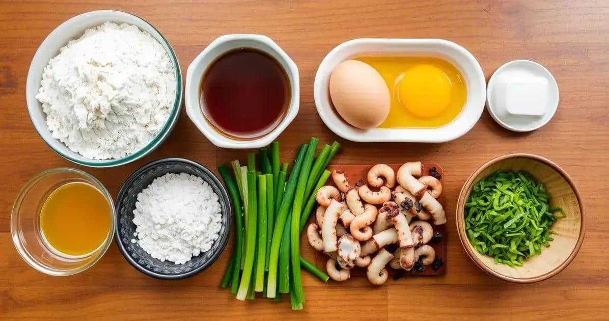 Ingredientes para fazer Takoyaki