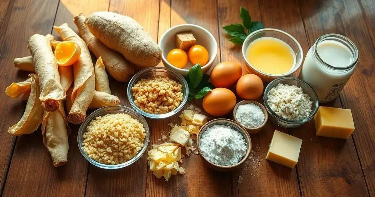 Ingredientes para o Bolo de Aipim