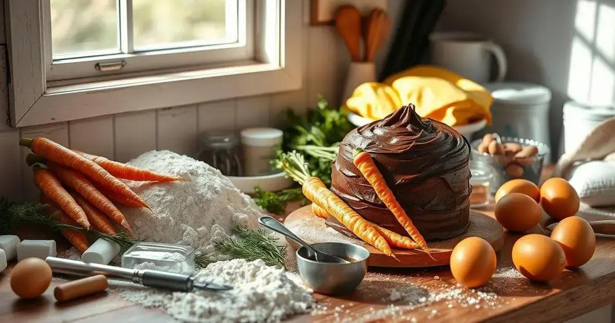 Ingredientes para o Bolo de Cenoura com Cobertura