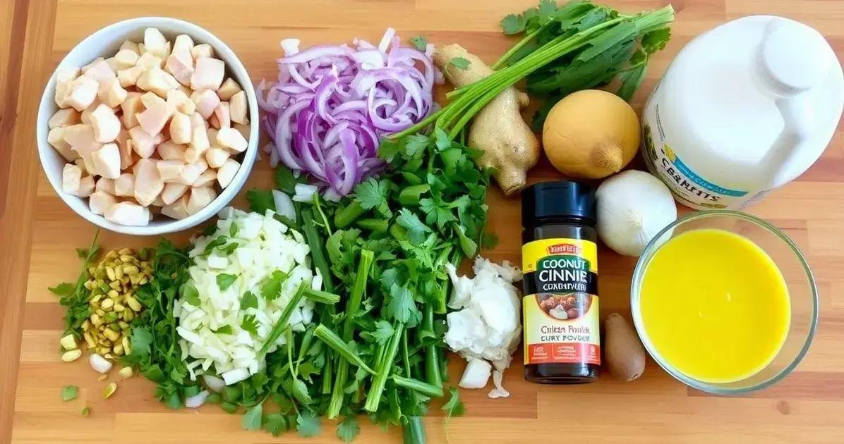 Ingredientes para o Curry de Frango