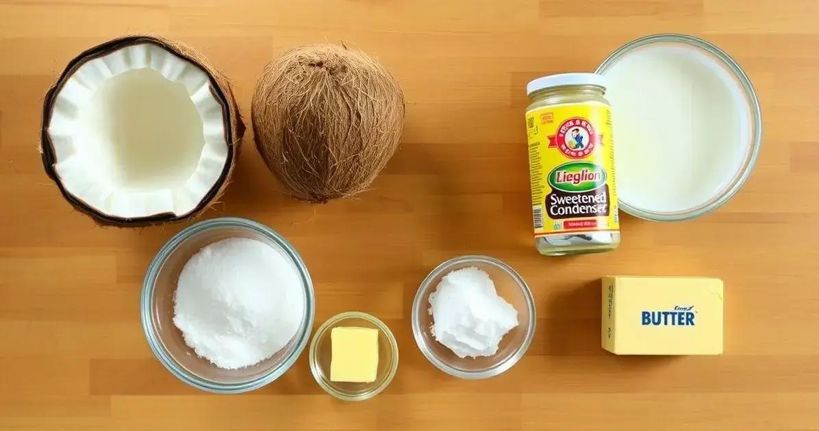 Ingredientes para o Doce de Coco Simples