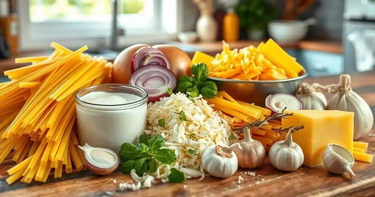 Ingredientes para o Macarrão Cremoso Rápido