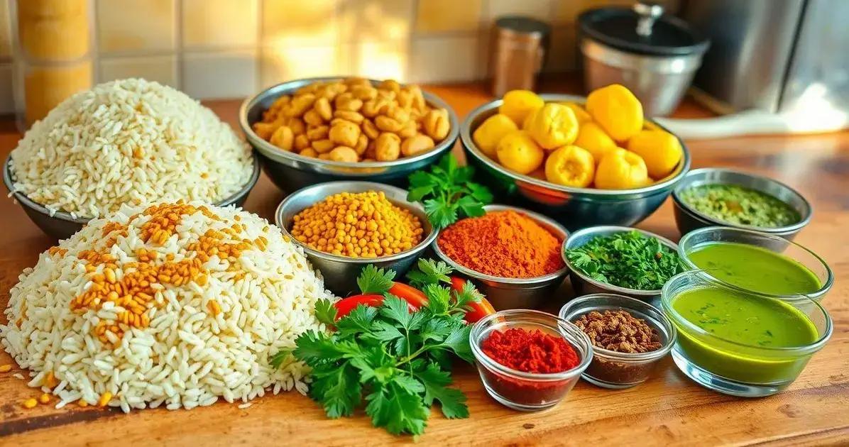 Ingredientes para o Masala Dosa