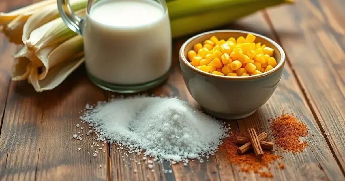 Ingredientes para o Mingau de Milho
