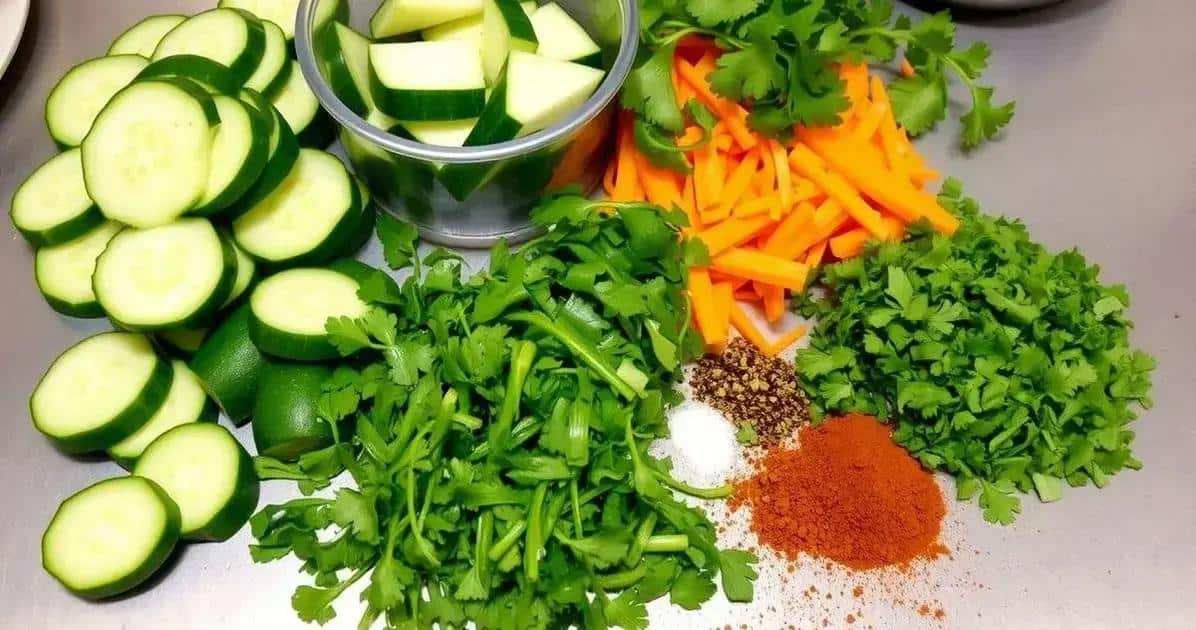 Preparação de ingredientes especiais para Raita