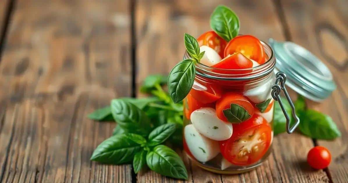 Salada Caprese no Pote: Uma Delícia Prática Para Suas Refeições