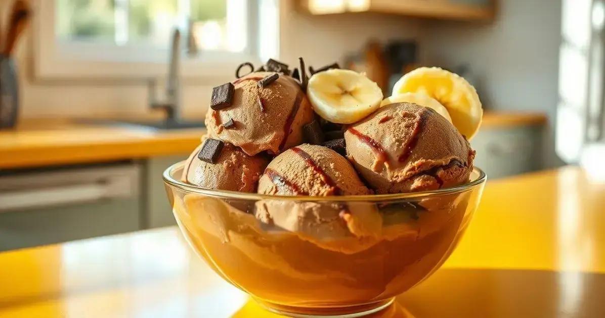 Sorvete Caseiro de Banana com Chocolate - Sorvete “No Clima do Amor”
