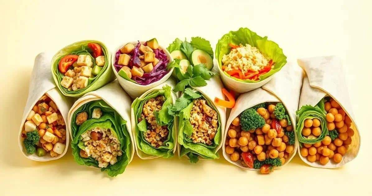 Variações de Wrap Vegetariano Rápido