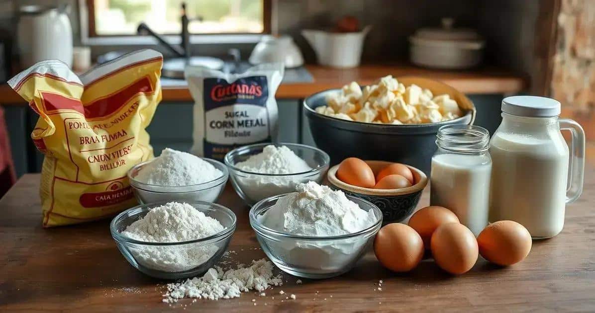 Ingredientes da Broa de Fubá