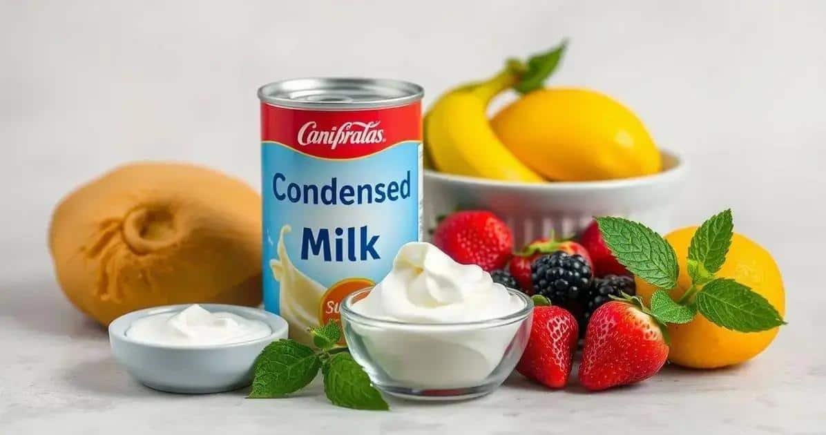 Ingredientes da Sobremesa de Leite Condensado Prática