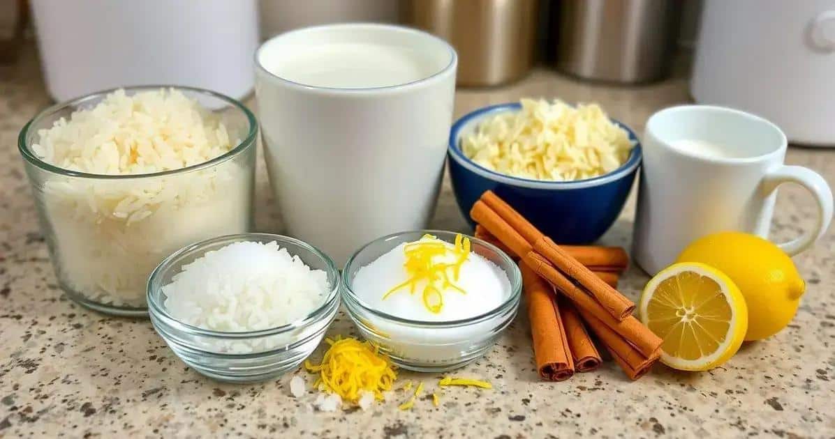 Ingredientes do Arroz Doce