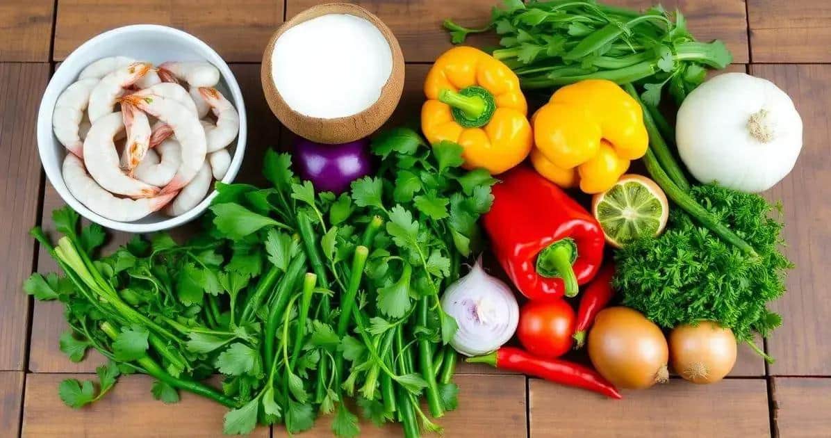 Ingredientes do Ensopado de Camarão