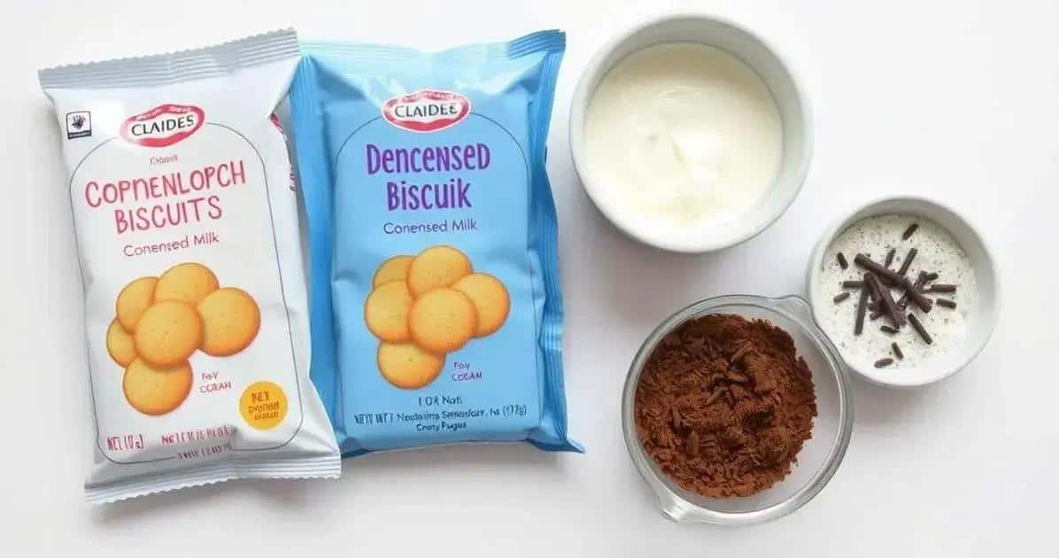 Ingredientes do Pavê de Biscoito Fácil