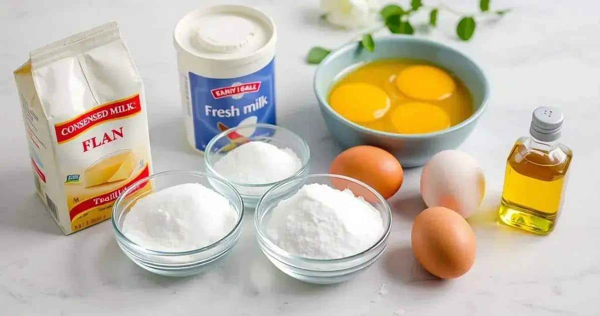Ingredientes do Pudim Rápido Sem Forno
