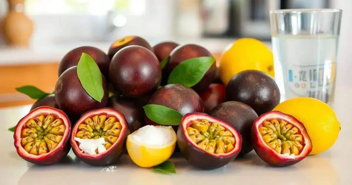 Ingredientes para o Suco de Maracujá Refrescante