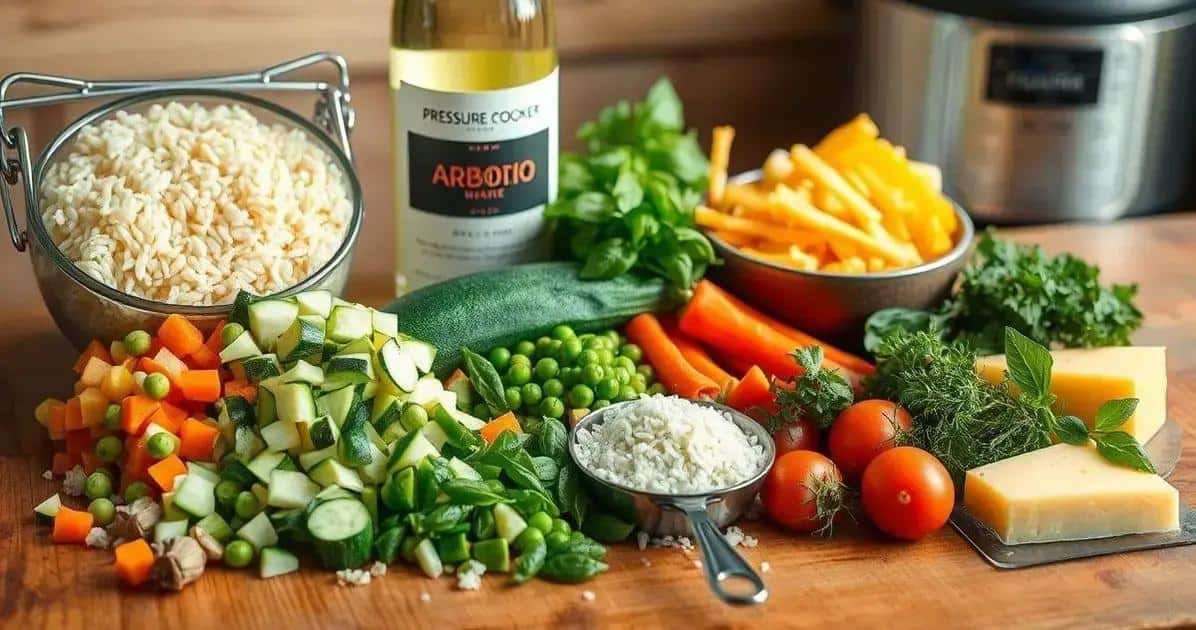 Ingredientes do Risoto de Panela de Pressão
