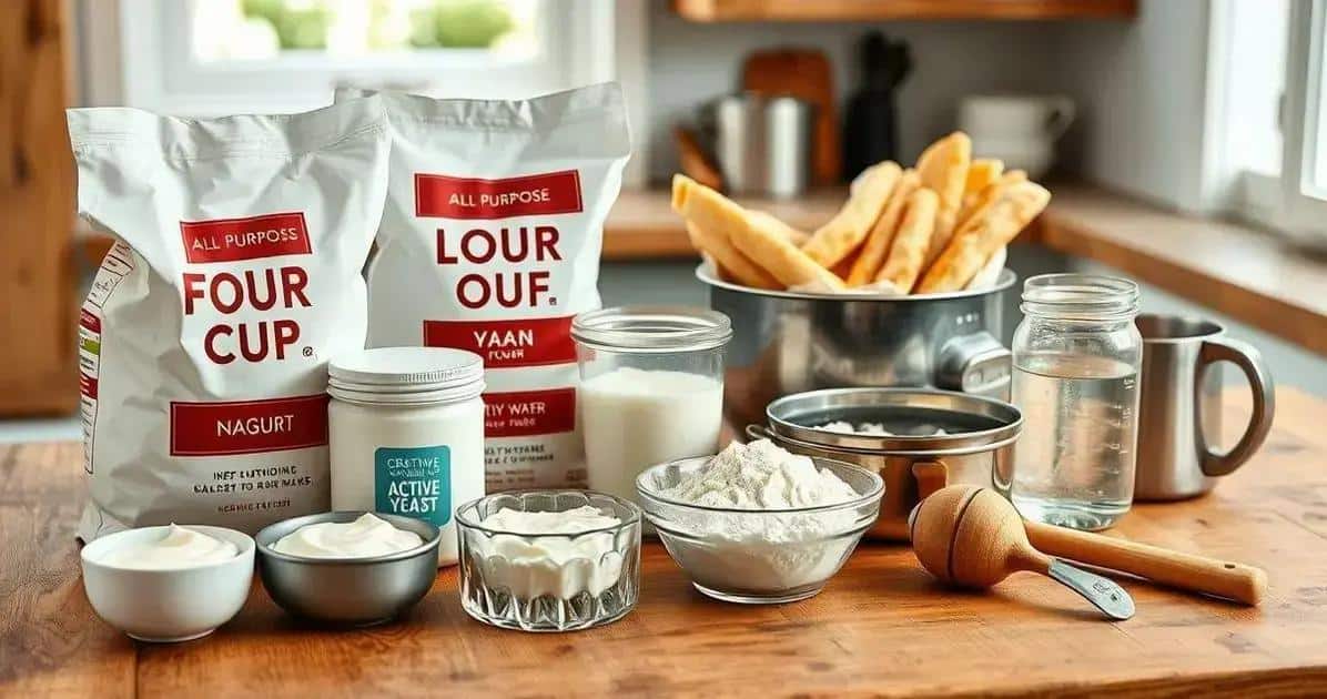 Ingredientes para o Naan