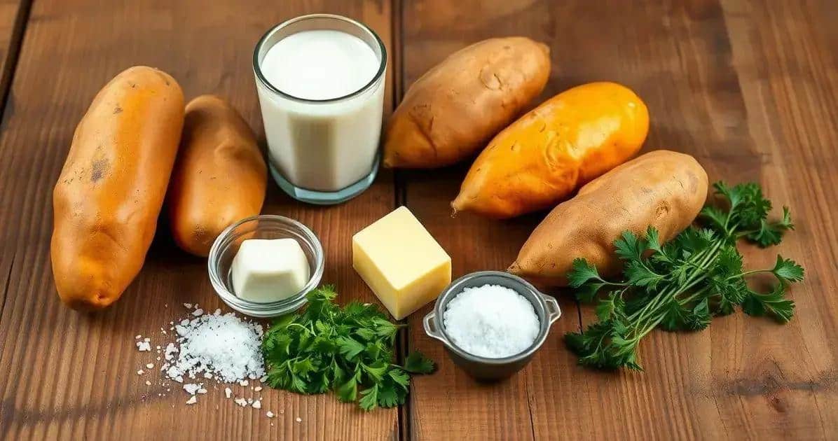 Ingredientes para o Purê de Batata Doce Rápido