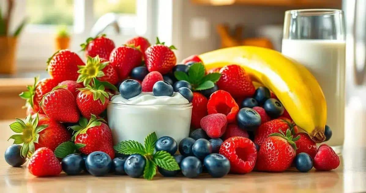 Ingredientes para o Smoothie de Frutas Vermelhas