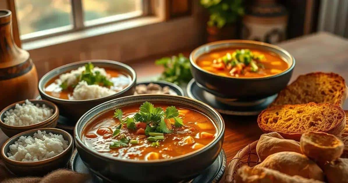 Servindo o Caldo de Mocotó
