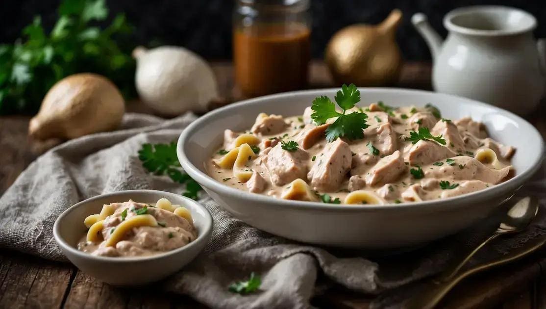 Strogonoff de Frango Simples e Cremoso